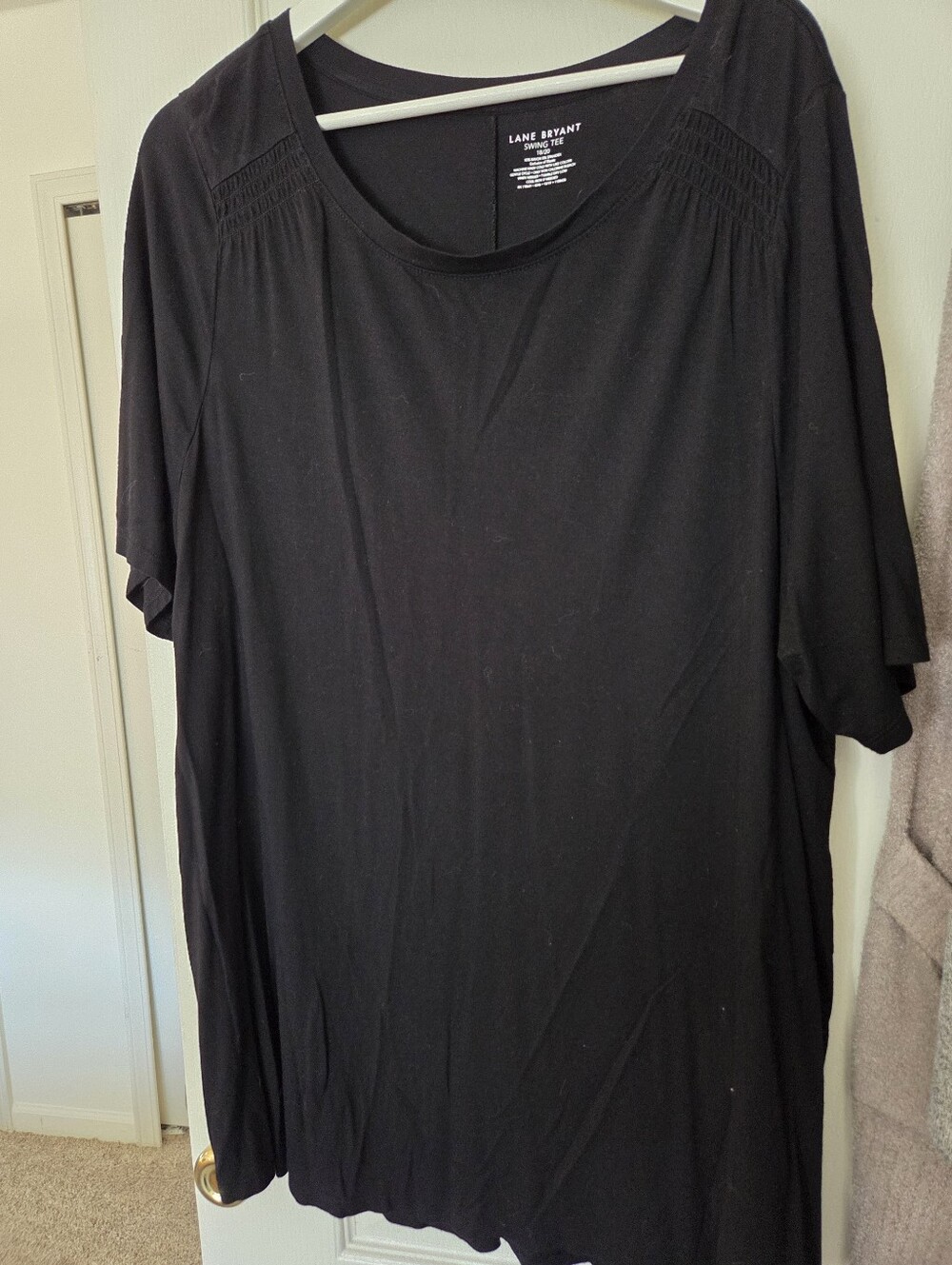 Lane Bryant Black Short Sleeve Scoop Neck Top